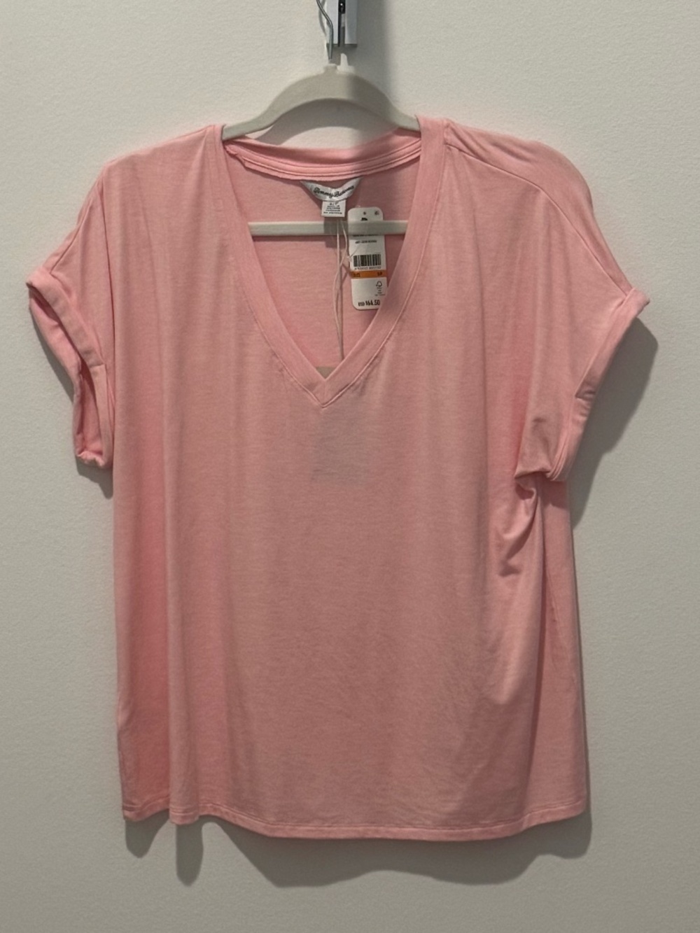 Tommy Bahama Kuai V-neck T-shirt pink size small